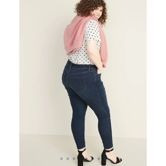 Old Navy Jeans 16 Mid-Rise Pop Icon Skinny Denim Blue Jeans 16 NWOT - Picture 3 of 8
